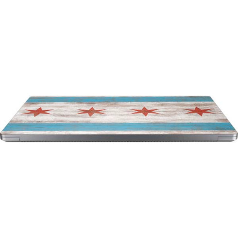 Chicago Flag Dark Wood Universal Laptop 16in (13 x 9.4in) Skin